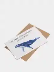 Открытка с китом в крафтовом конверте
