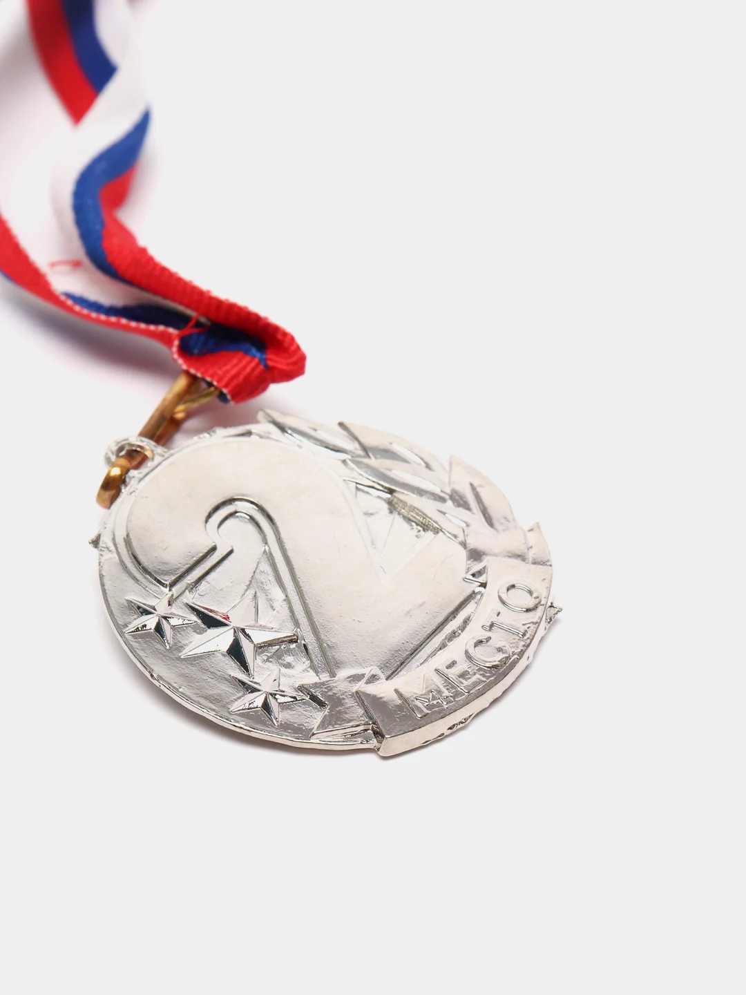 Медаль призовая, 2 место, серебро, 4,3 х 4,6 см