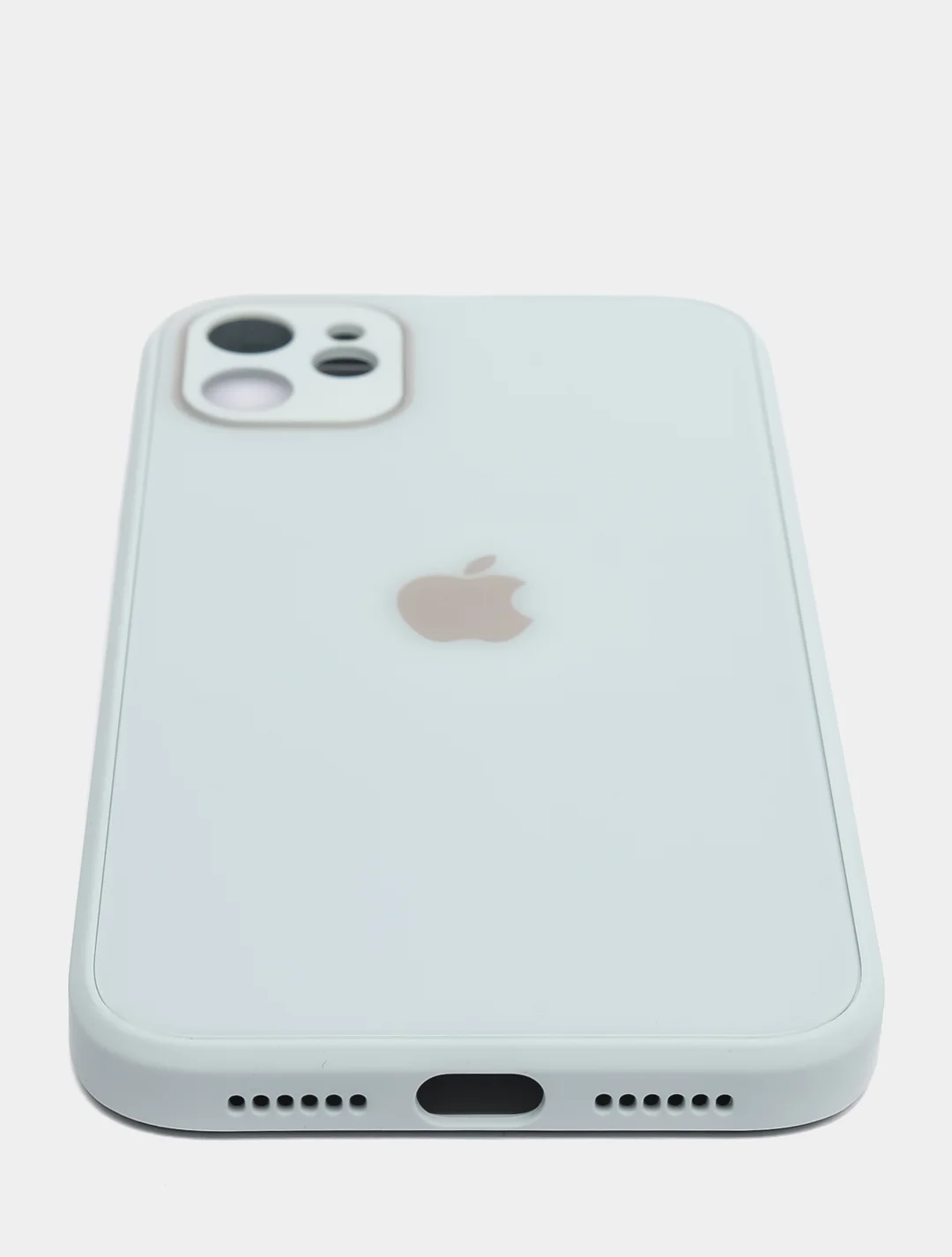 Голубой чехол для iPhone (Айфон) 11 со стеклянной панелью