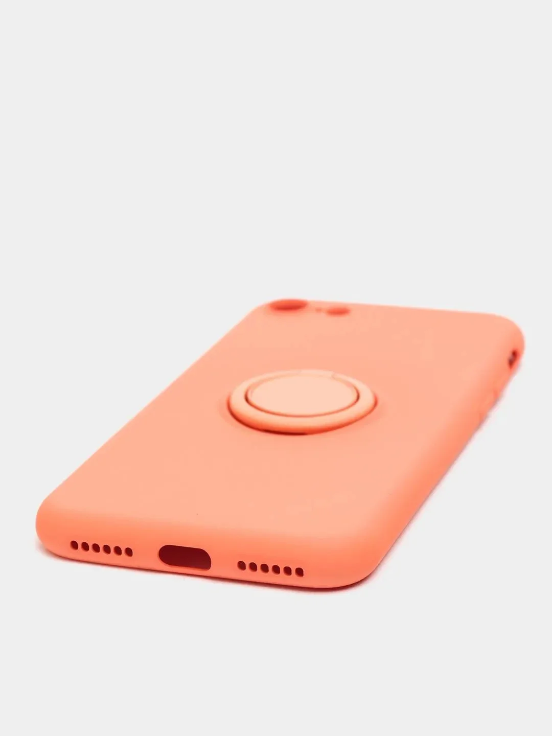 Оранжевый чехол силиконовый с кольцом на iPhone 6 Plus / 6S Plus