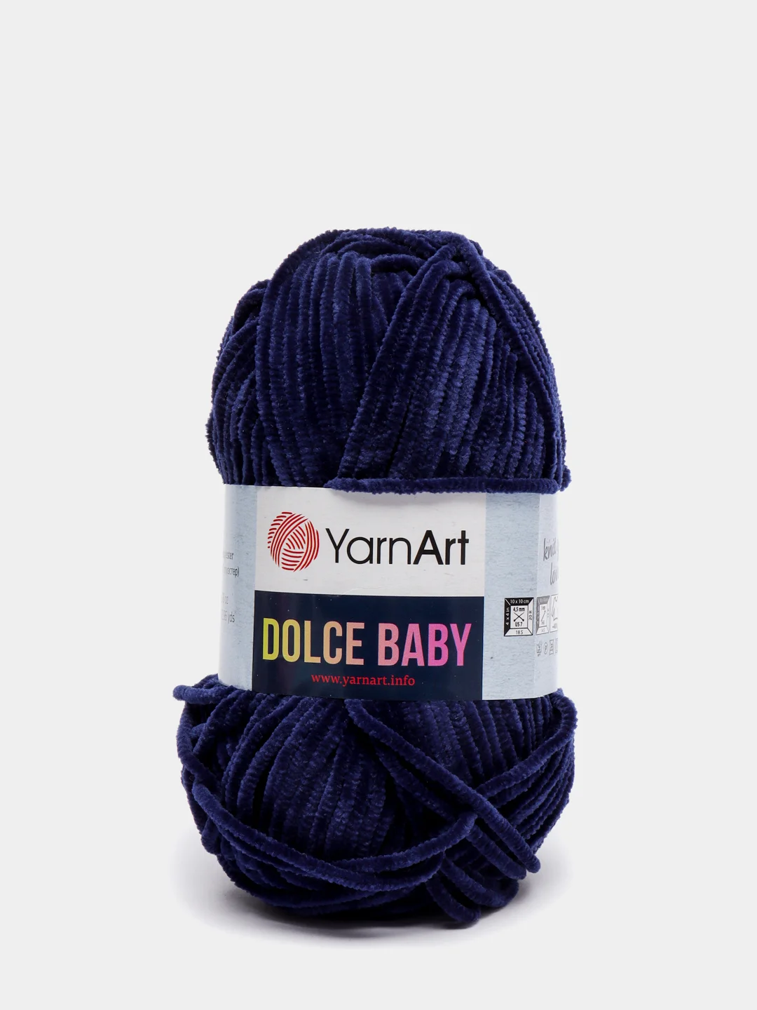Темно-синий пряжа плюшевая YarnArt "Dolce Baby", 100% микрополиэстер, 50 г, 85 м