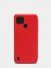 Красный чехол-книжка с визитницей для Realme C21 полная защита телефона, с отделом для карт