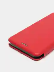 Красный чехол-книжка с визитницей для Realme C21 полная защита телефона, с отделом для карт