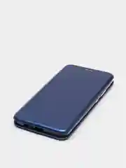 Темно-синий чехол-книжка с визитницей для Realme C21 полная защита телефона, с отделом для карт