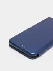 Темно-синий чехол-книжка с визитницей для Realme C21 полная защита телефона, с отделом для карт