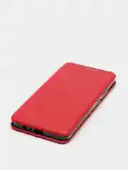 Красный чехол-книжка с визитницей для Realme C11 (2021), C20, полная защита с отделом для карточки