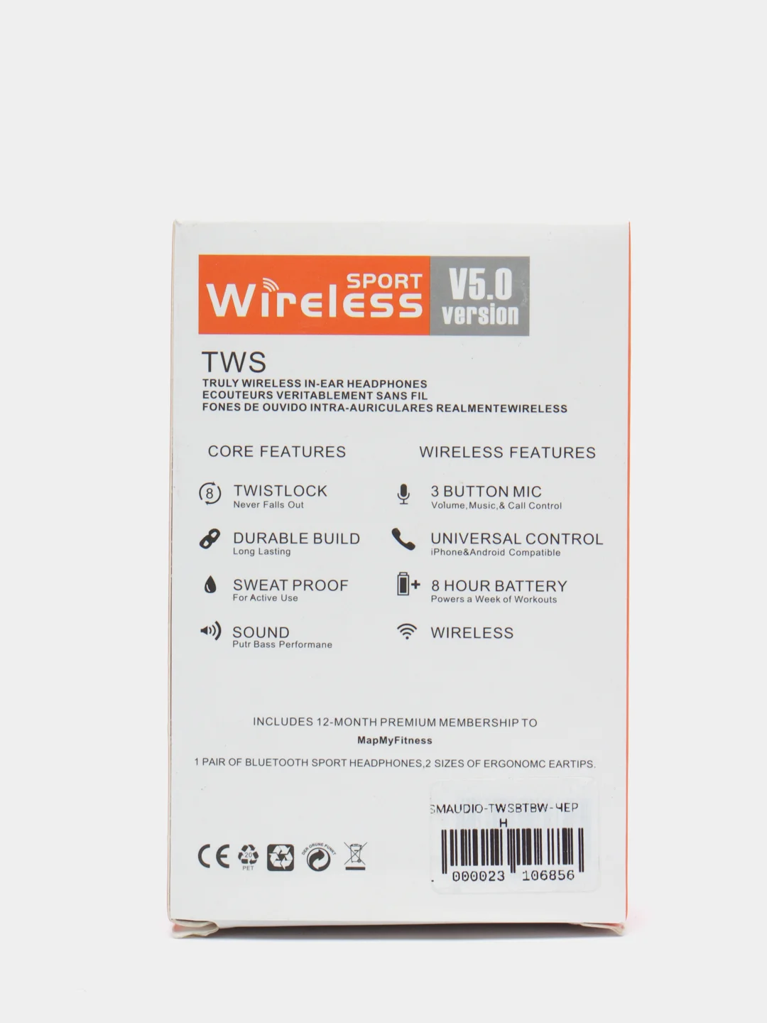 Черный беспроводные наушники компактные TWS BT, Bluetooth-гарнитура 5.0, зарядный кейс, Android