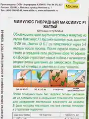 Семена цветы "Мимулюс желтый"
