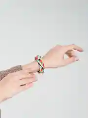 Коричневый браслет плетеный