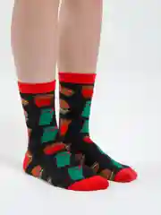 Угольный высокие носки с принтом хлопковые мужские, женские