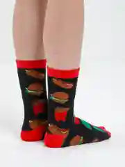 Угольный высокие носки с принтом хлопковые мужские, женские
