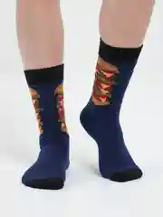 Золотой высокие носки с принтом хлопковые мужские, женские