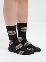 Оливковый высокие носки с принтом хлопковые мужские, женские