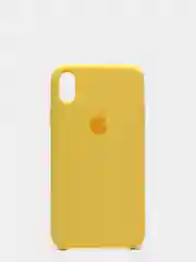 Желтый защитный силиконовый чехол для iPhone XR с яблоком