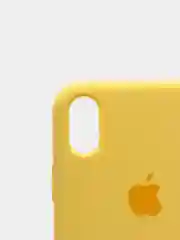Желтый защитный силиконовый чехол для iPhone XR с яблоком