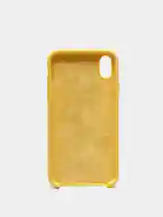 Желтый защитный силиконовый чехол для iPhone XR с яблоком