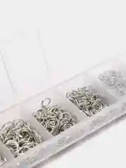 Серебряный соединительные кольца, набор с разными диаметрами
