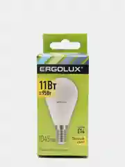 Лампа светодиодная Ergolux Е14, 11 Вт, "Шар" LED-G45-11W-E14
