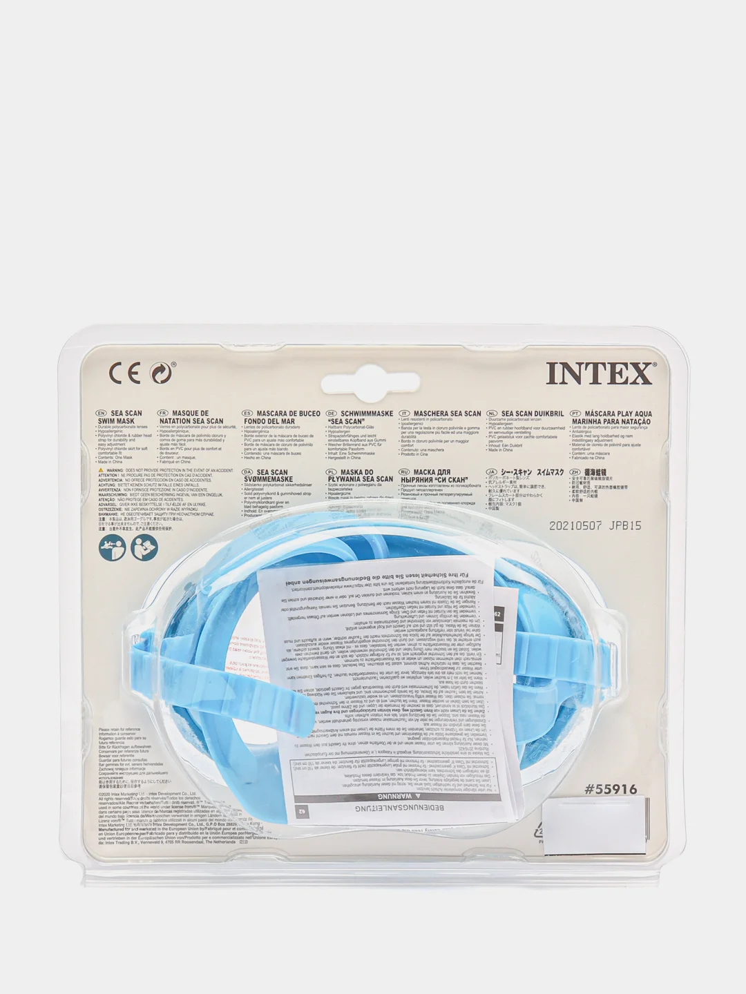 Синий маска для плаванья Intex