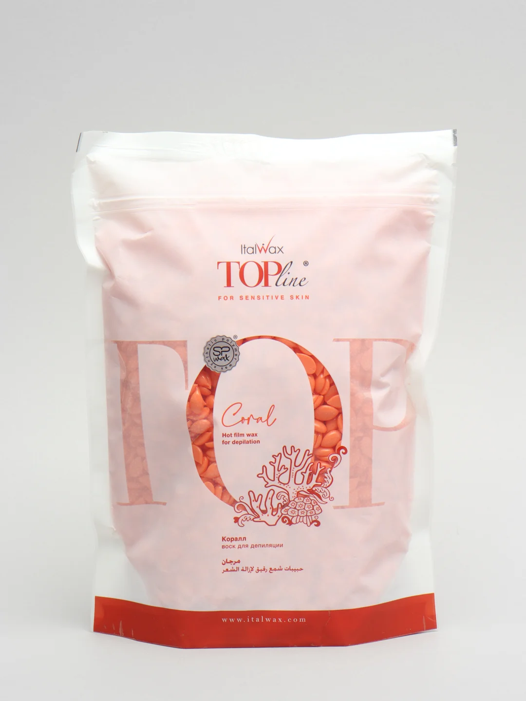 Полимерный воск для депиляции Italwax Top Line Coral, 750 грамм