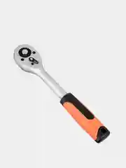 Ключ гаечный трещоточный 1/2" со встроенной трещоткой и прорезиненной ручкой, длина 26 см