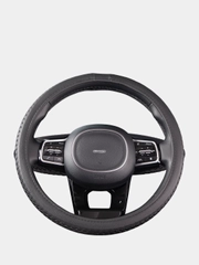Оплетка на руль (чехол на руль) SKYWAY Modern-5 M Черная экокожа S01102052