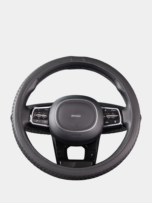Оплетка на руль (чехол на руль) SKYWAY Modern-5 M Черная экокожа S01102052