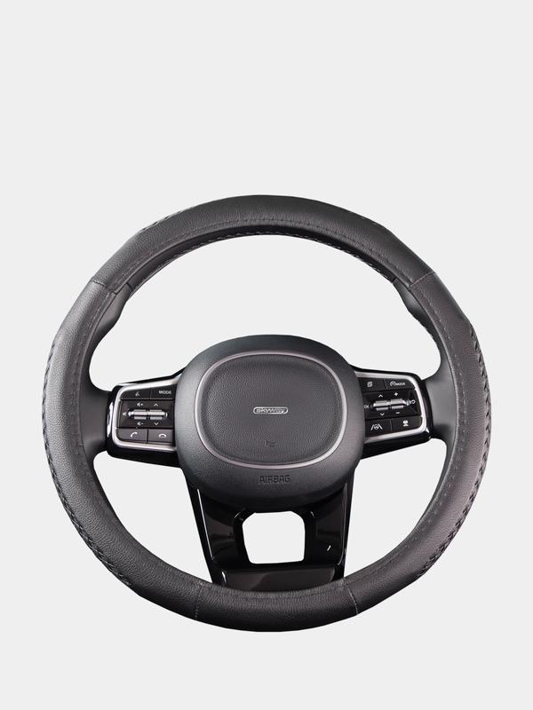 Оплетка на руль (чехол на руль) SKYWAY Modern-6 M Черная экокожа S01102053