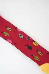 Бордовый колготки для девочек с рисунком