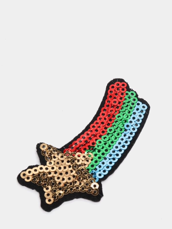 Тканевая термонаклейка с пайетками, 6,5 х 3,5 см