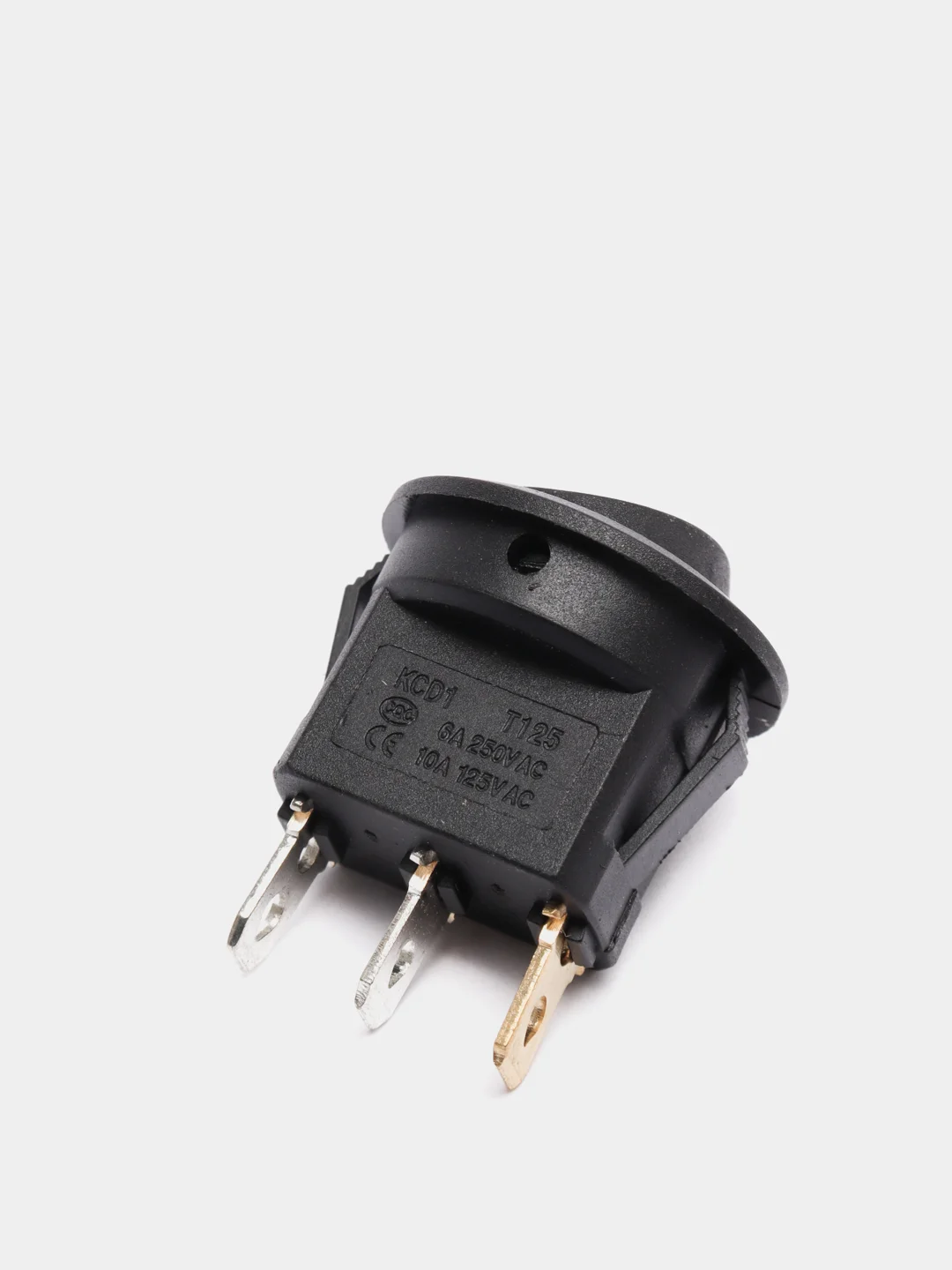 Переключатель IRS-101E-8C/D on-off, черный, (6A 250VAC)