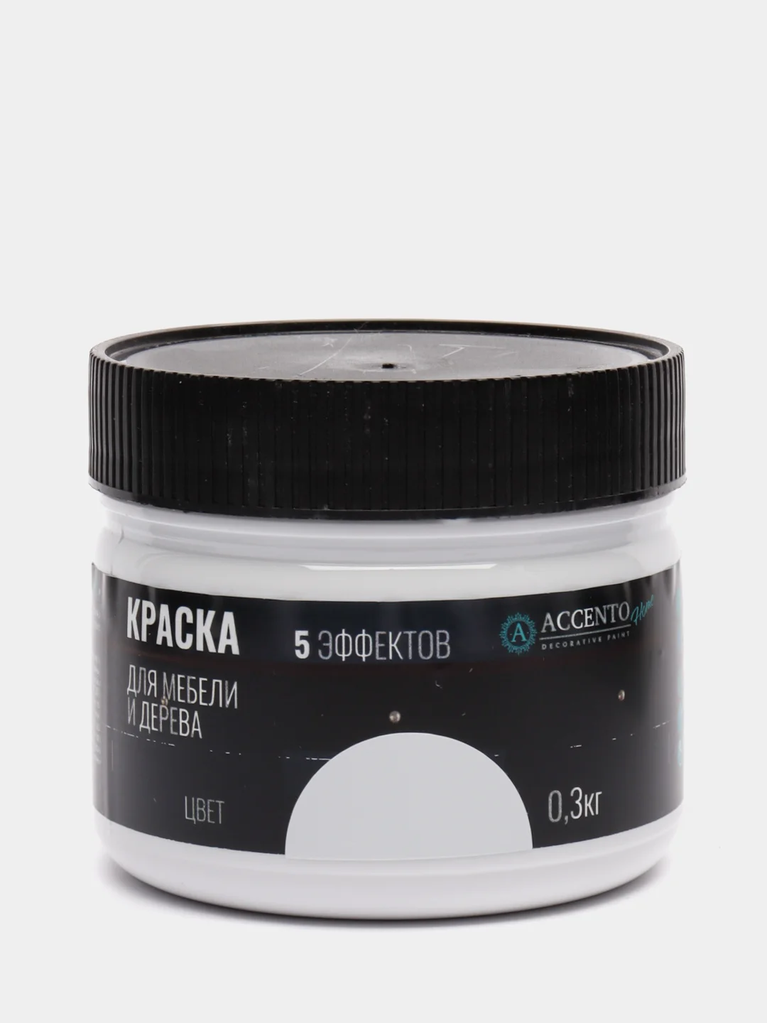 Краска акриловая для мебели и дерева Арктический белый (0,3кг) ТМ "AccentO Home"