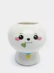 Зеленый керамический цветочный горшок "Котята"