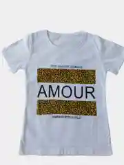 Белый футболка женская белая "Amour"