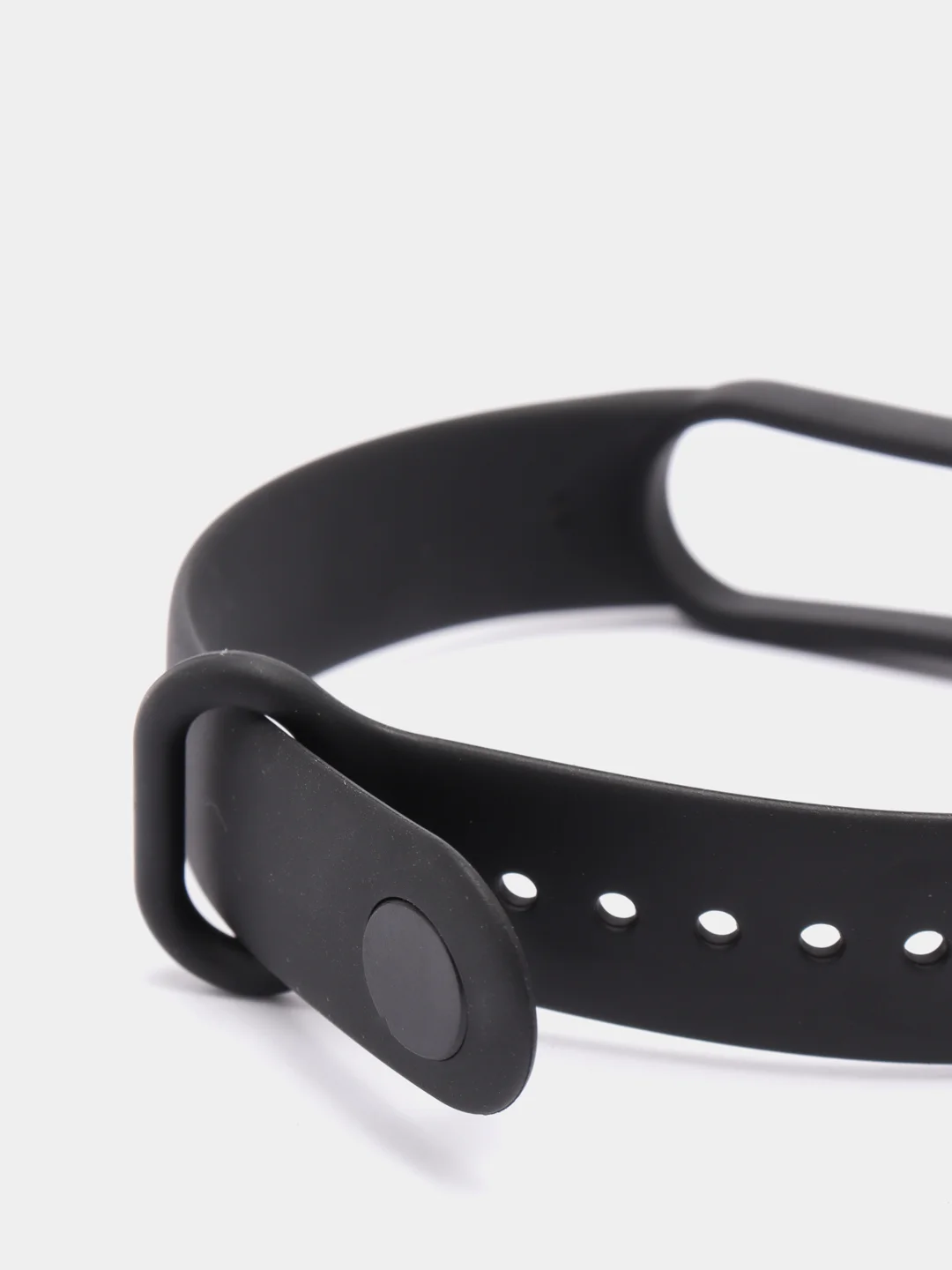 Черный ремешок для Xiaomi Mi Band 5 / 6 / 7 (Сяоми ми банд) силиконовый фитнес браслет