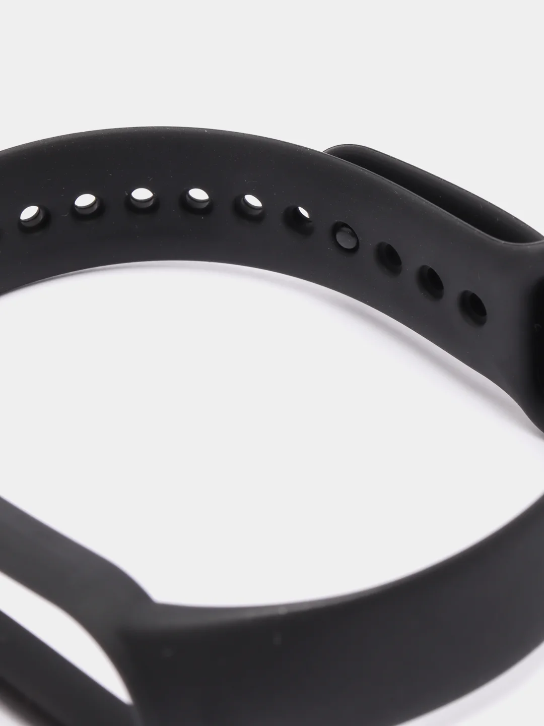 Черный ремешок для Xiaomi Mi Band 5 / 6 / 7 (Сяоми ми банд) силиконовый фитнес браслет