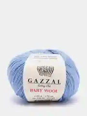 Голубой пряжа  Gazzal Baby Wool  20% Кашемир 40% Акрил 40% Мериносовая шерсть 50г 175м