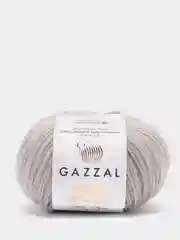 Серый меланж пряжа  Gazzal Baby Wool  20% Кашемир 40% Акрил 40% Мериносовая шерсть 50г 175м