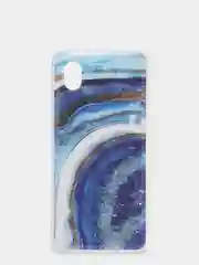Синий чехол Samsung Galaxy A01 Core, Самсунг Галакси А01 Кор силиконовый с мраморным рисунком