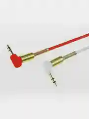 Алый кабель AUX с угловым штекером и пружинкой