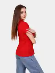 Красный поло женское Модтекс
