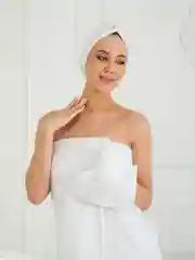 Белый набор для сауны махровый женский, разные цвета, (3 предмета) размер S-L(42-50)