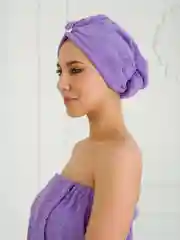 Сиреневый набор для сауны женский, махровый, разные цвета, XL-3XL(50-58)