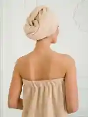 Бежевый набор для сауны женский, махровый, разные цвета, XL-3XL(50-58)