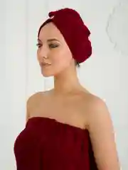 Бордовый набор для сауны женский, махровый, разные цвета, XL-3XL(50-58)