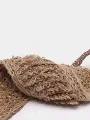 Мочалка для тела длинная из натурального волокна джута/ массажная длинная с ручками