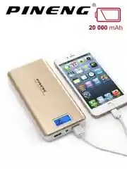 Белый внешний аккумулятор Power Bank Pineng PN-999, 20000 мАч