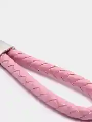 Розовый брелок с номером телефона на ключи