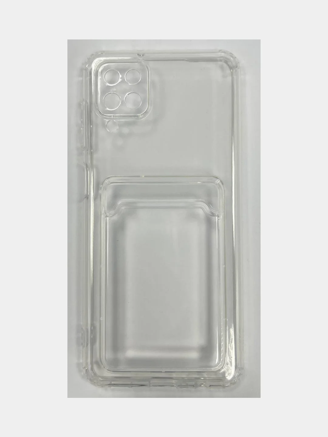 Чехол для Samsung S21 Ultra с карманом для карт (Card Holder) прозрачный
