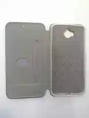 Тёмно-серый чехол-книга Huawei Y5 17 магнитный с подставкой с визитницей